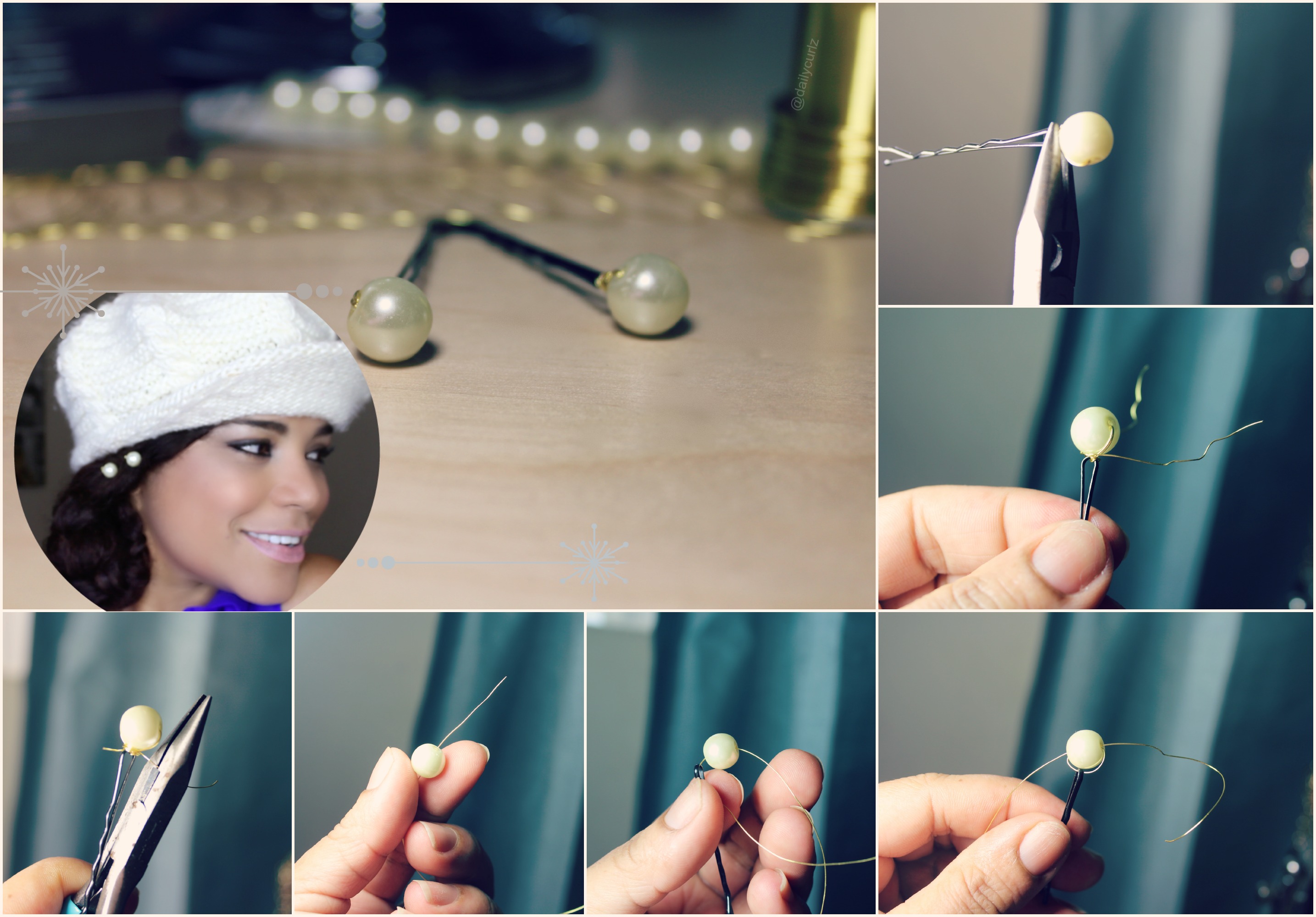 DIY pearl hairpins / Accesorios de perlas para el cabello