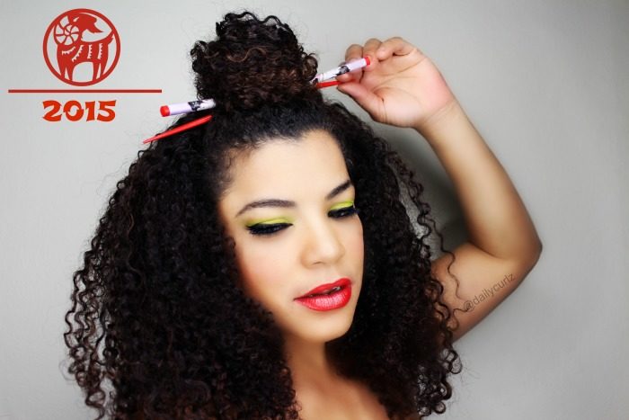 natural hair style inspired by Chinese new year