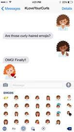 emojis con el cabello rizado